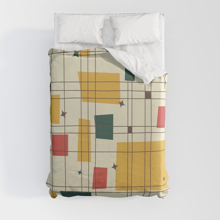 Mid-Century Modern (gold) Duvet Cover