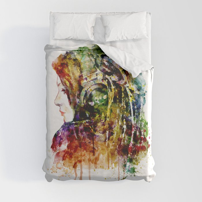 The Girl is a DJ Duvet Cover