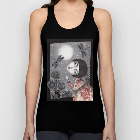Night Sky. Dragonfly. Unisex Tank Top