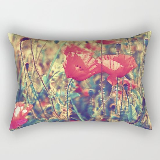 Morning Light - Poppy Field Rectangular Pillow
