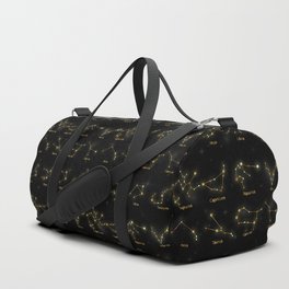 Zodiac signs astrology astrological constellations symbols gold Duffle Bag
