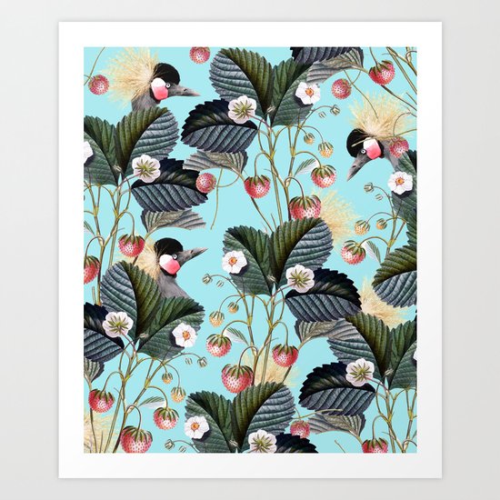 Strawberry Brush Hide-Out #society6 #decor #buyart Art Print