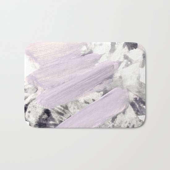 soft pink on grey Bath Mat