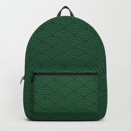 Japanese Pine Green Seigaiha Pattern Backpack