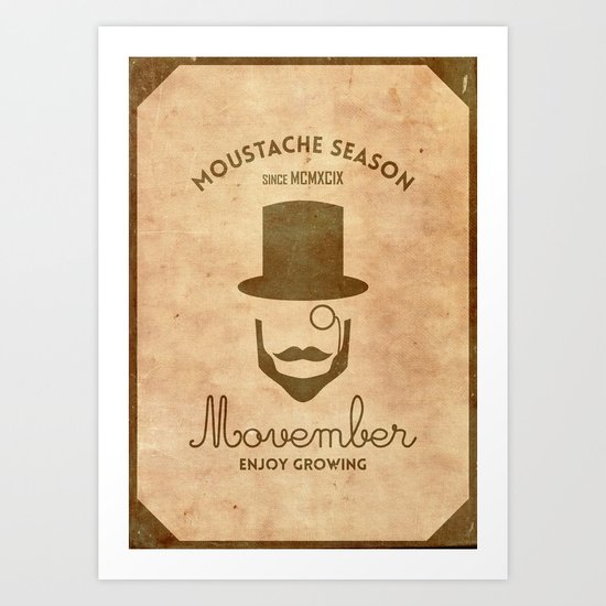 Moustache season Art Print