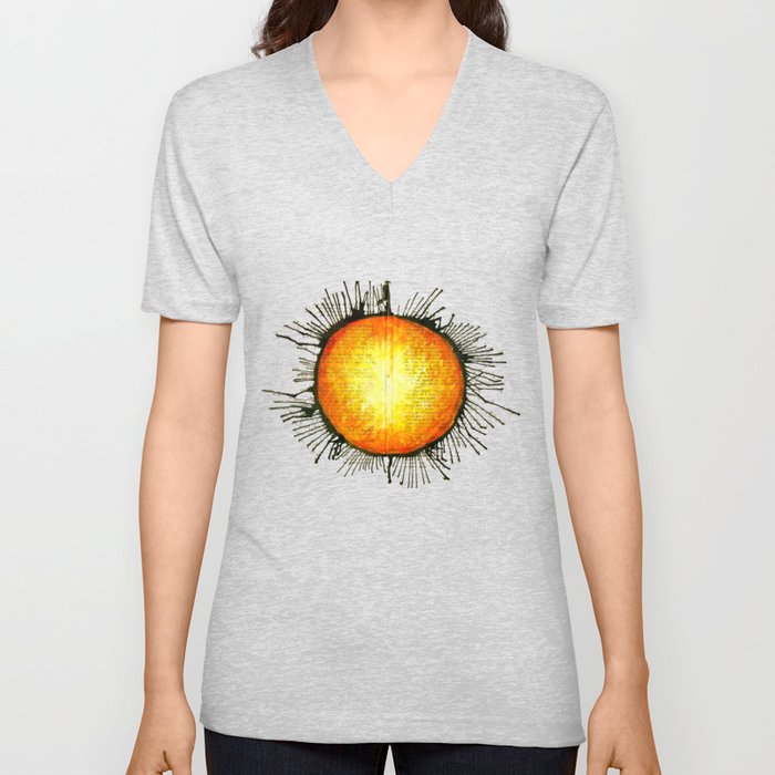 The Sun Who Wanted A Cup Of Strong Espresso V Neck T Shirt