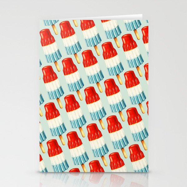 USA 4th of July Popsicle Pattern Stationery Cards
