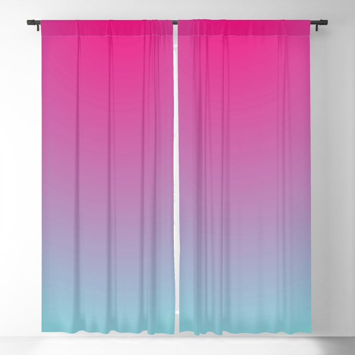 Healing  Blue and hot pink Aura Gradient Ombre Sombre Abstract  Blackout Curtain