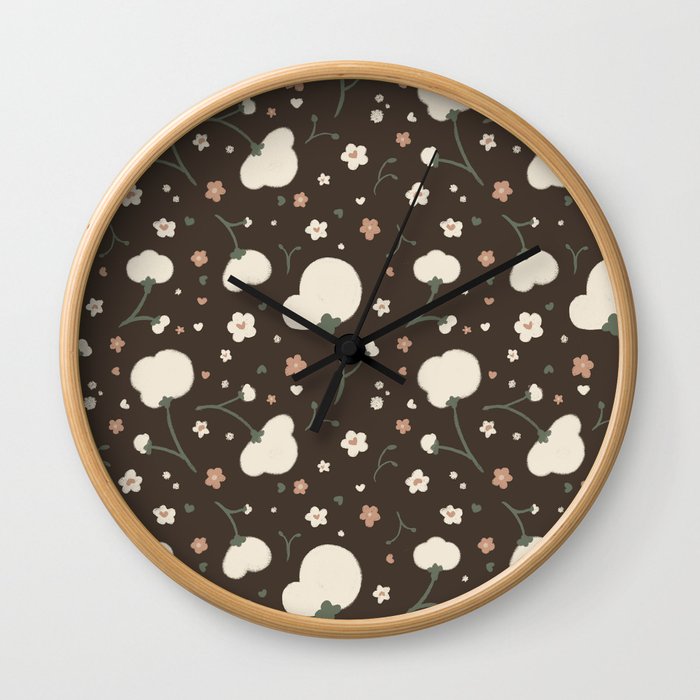 Cotton Buds - Brown Wall Clock