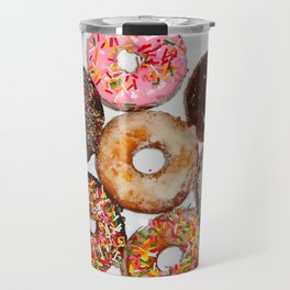 Homemade various dish of frosted donuts; can't eat just one kitchen and dining room home and wall decor Travel Mug