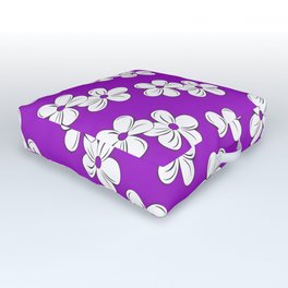 Flower Pattern On Purple Background Outdoor Floor Cushion