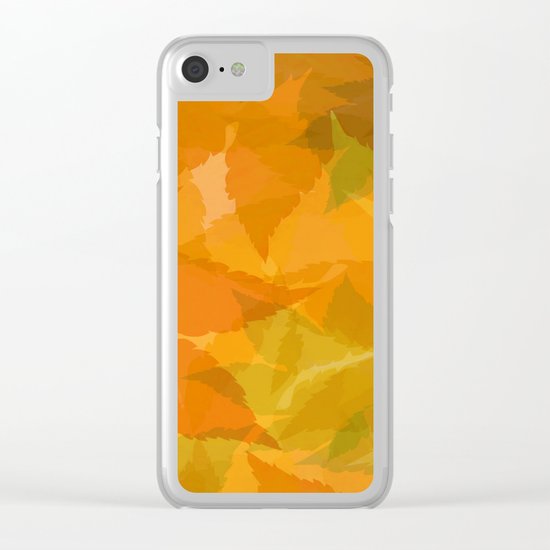Autumn leaves pastel Clear iPhone Case