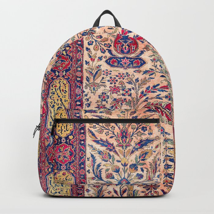 Silk Kashan Central Persian Rug Print Backpack