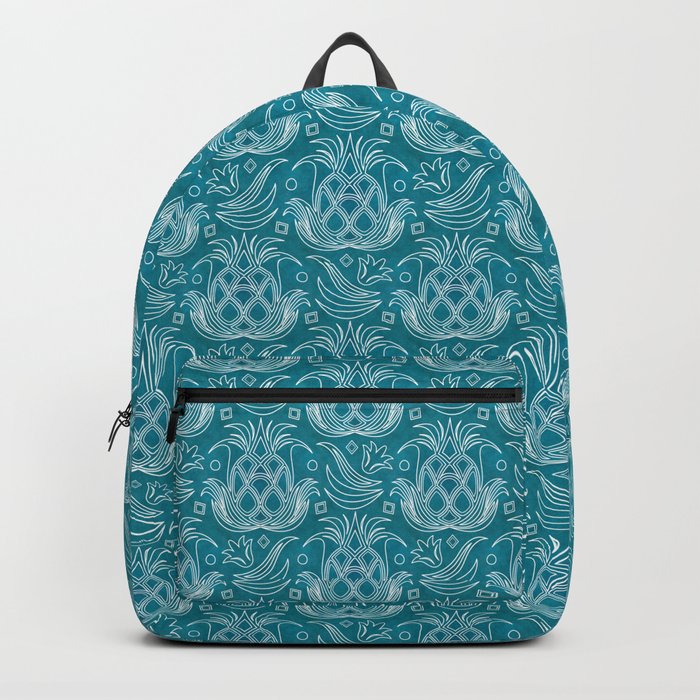 Pineapple Deco // Ombre Teal Backpack