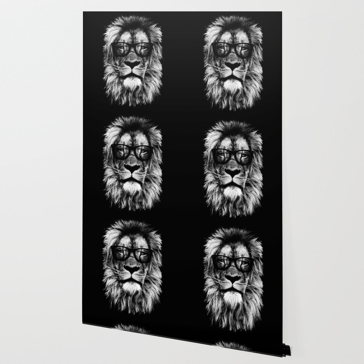 Hipster Lion Black Wallpaper By Mydream Society6
