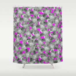 Watercolor flowers, violets. Seamless pattern with gray wild field flowers on pink background. Best for prints, fabric, backgrounds, wallpapers, covers and packaging, wrapping paper. Shower Curtain