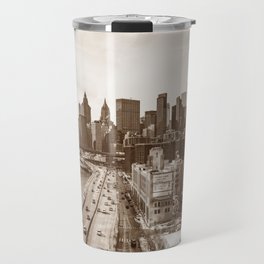 New York Views Sepia Travel Mug