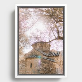 The Brick Church | Dreamy and Pastel color Travel Photography in the Islands of Greece | Romantic Fine Art Framed Canvas
