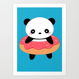 Kawaii Donut Panda Art Print By Wordsberry Society6