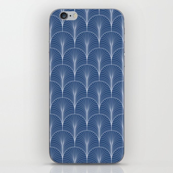 Blue Minimal Art Deco Arch Pattern  iPhone Skin