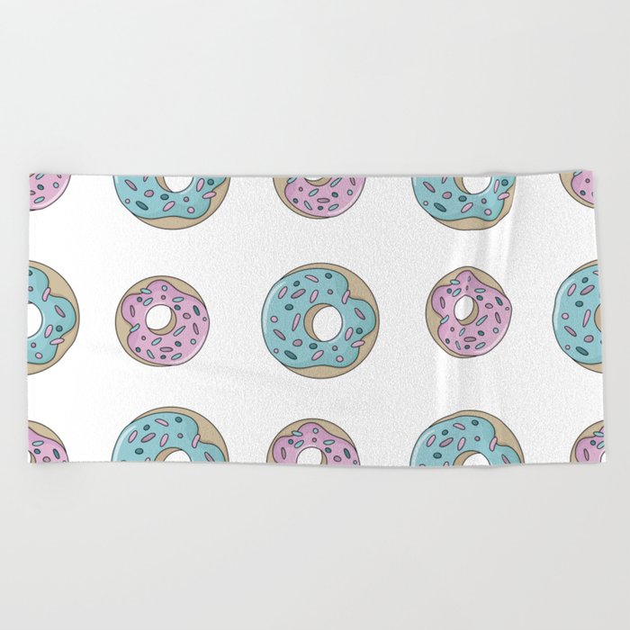 Donut pattern Beach Towel