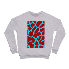 Giraffe Print Red Cyan Crewneck Sweatshirt