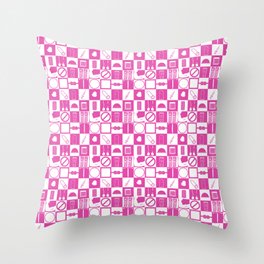 Contraception Pattern (Pink) Throw Pillow