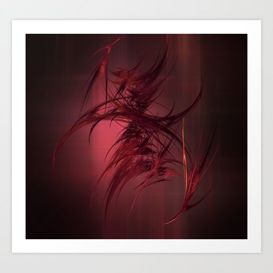 Red abstract Art Print