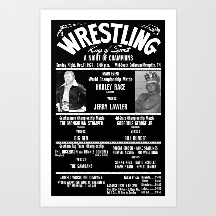 #2-B Memphis Wrestling Window Card Art Print