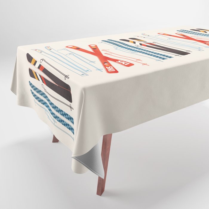 Retro Ski Illustration Tablecloth