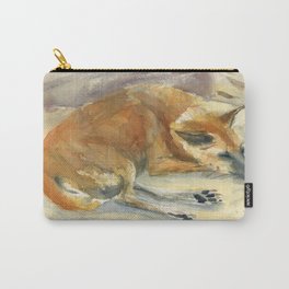 cute dog on the sand Carry-All Pouch