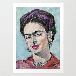 FRIDA KAHLO oil portrait .1 Art Print