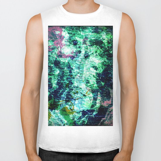 Face in Wood Abstract two Biker Tank