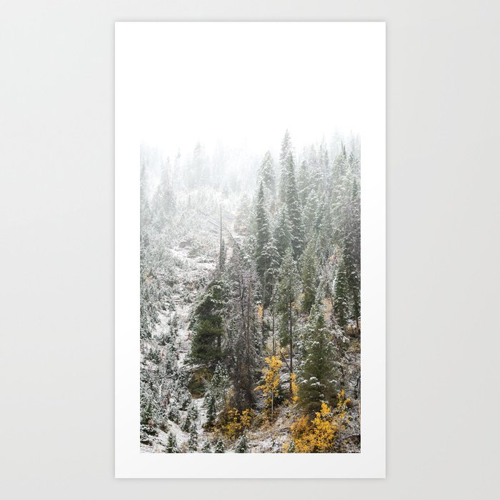 Snowfall in the Rocky Mountains Art Print