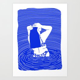swimmer sea Art Print