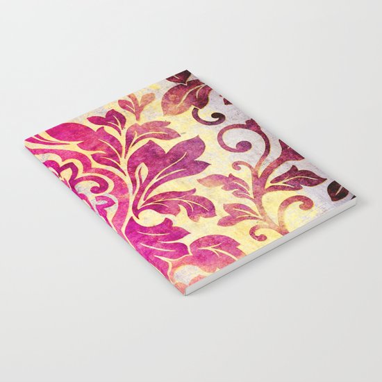 Purple Damask Pattern Notebook