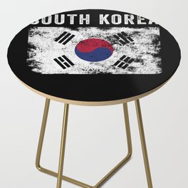 South Korea Flag Distressed Side Table