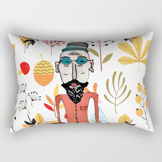Old floral man Rectangular Pillow
