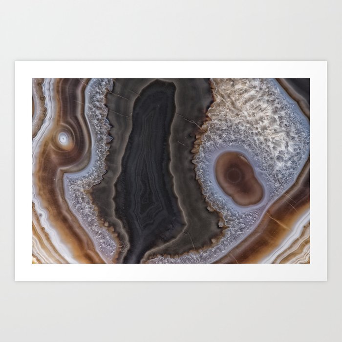 Chocolate colored Agate Crystals Art Print