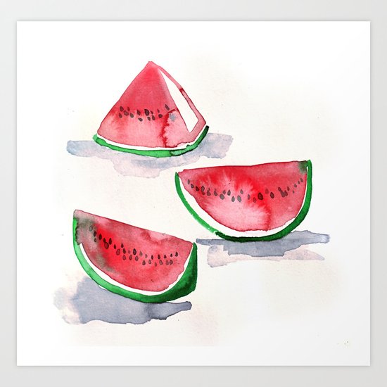 watermelon sketch Art Print