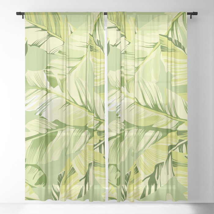 Banana leaves 16 Sheer Curtain