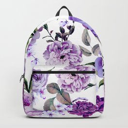 Elegant Girly Violet Lilac Purple Flowers Backpack