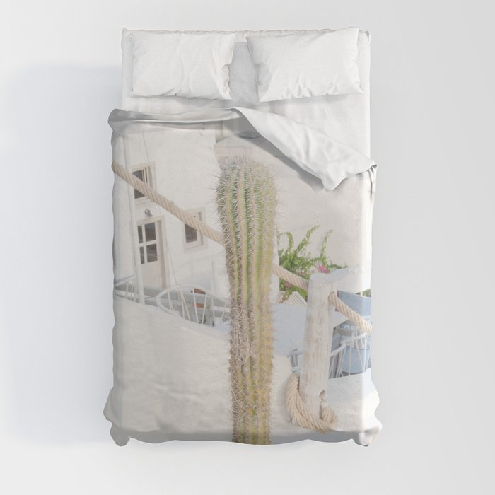 Santorini Cactus Dream #2 #minimal #wall #decor #art #society6 Duvet Cover