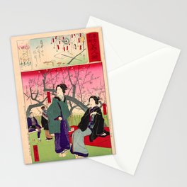 Geisha in the Plum Garden at Kameido (Utagawa Hiroshige III) Stationery Card