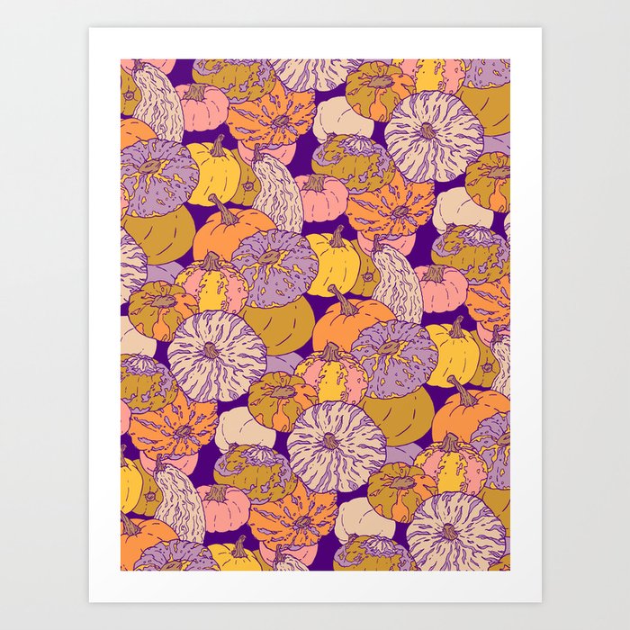 Pumpkin pattern Art Print