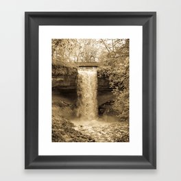 Minnehaha Falls - Sepia Framed Art Print
