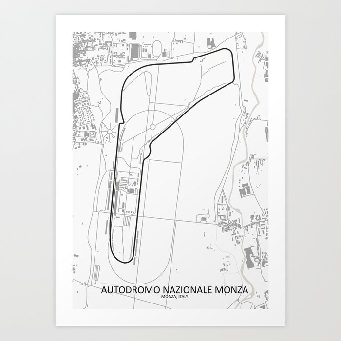 Autodromo Nazionale Monza Circuit Map Art Print