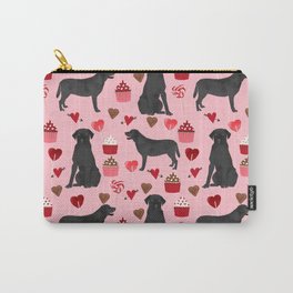 Black Lab love hearts cupcakes valentines day dog breed pet art gifts labrador retriever breed Carry-All Pouch