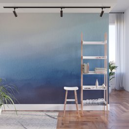 Ocean Mist - Abstract Watercolor Painting Blue and White Wall Mural