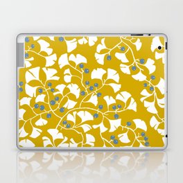 Asia Ginkgo Leaves white ´n mustard Laptop Skin